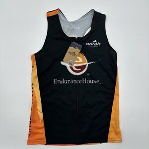 Borah Teamwear Womens Small Pro Tri Top black orange EnduranceHouse NWT Bike Run